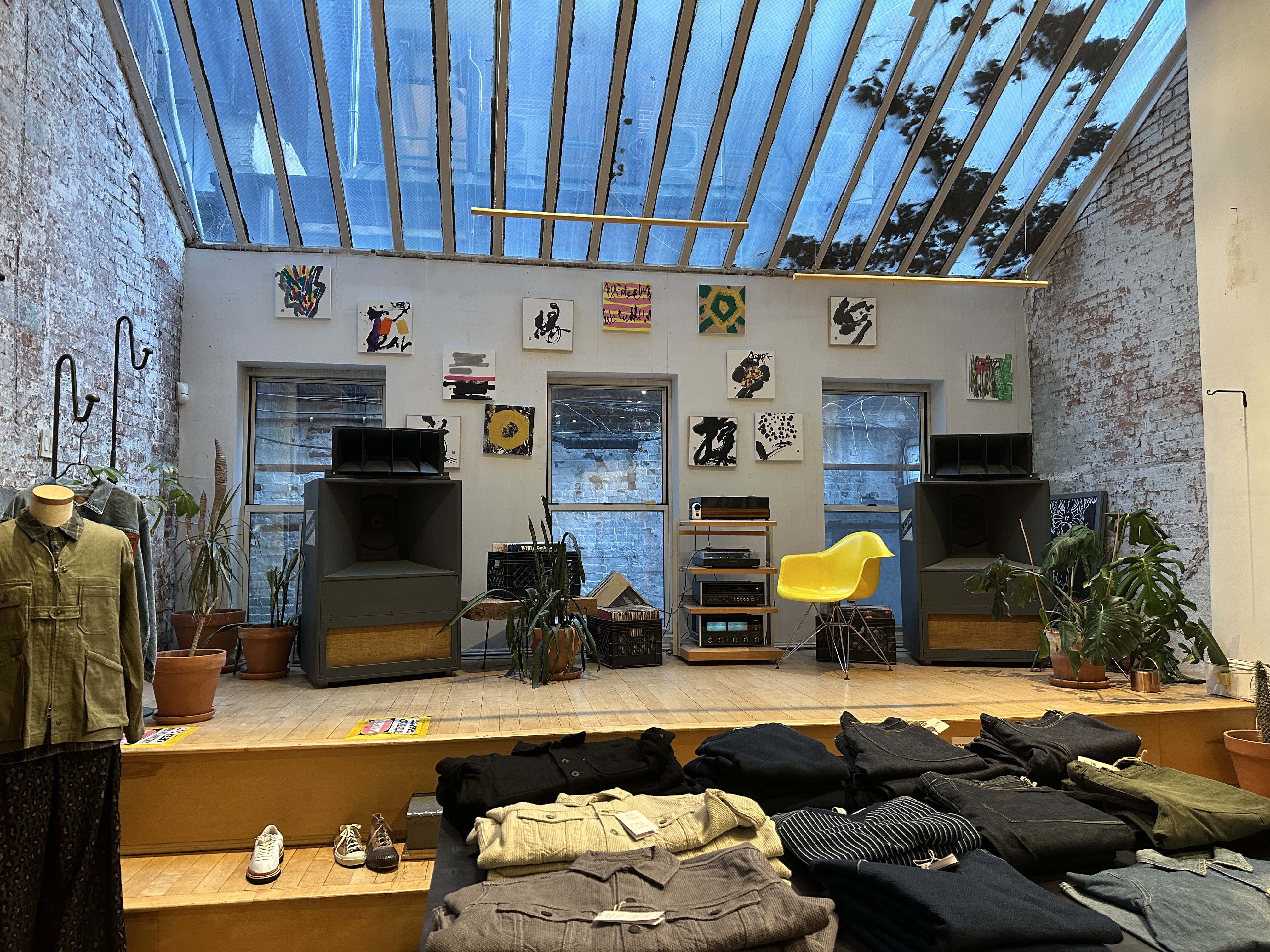 Tall arched Art Deco window with decorative metalwork — London